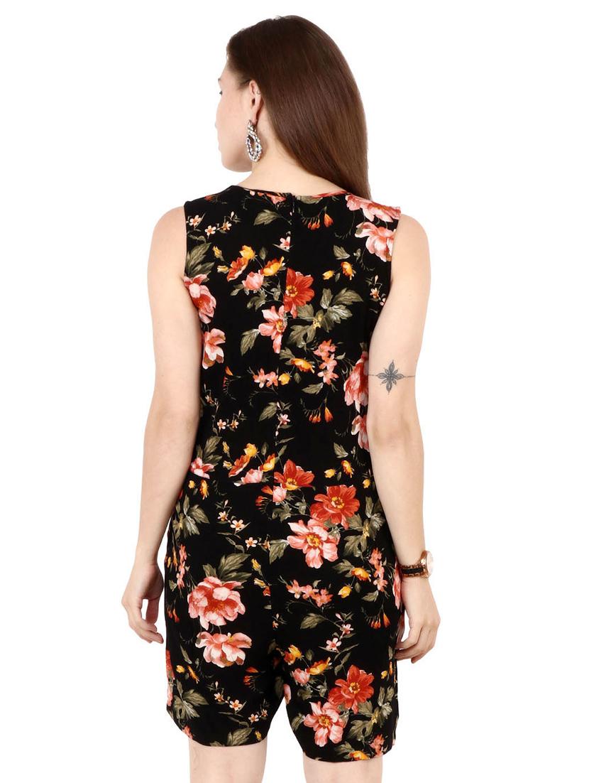 round neck floral romper - 17462713 - Zoom Image - 3