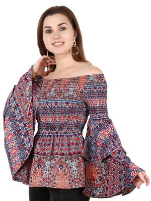 off shoulder bell sleeved top - 17462717 - Standard Image - 2