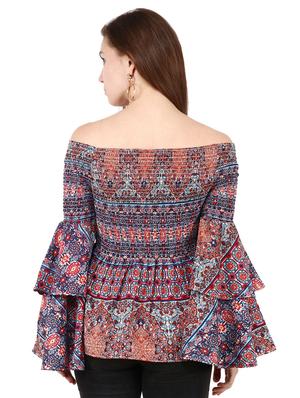 off shoulder bell sleeved top - 17462717 - Standard Image - 3