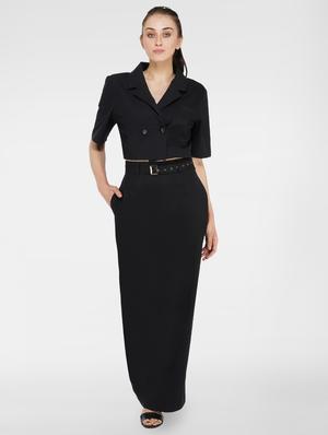 lapel neck crop top - 17462842 - Standard Image - 5