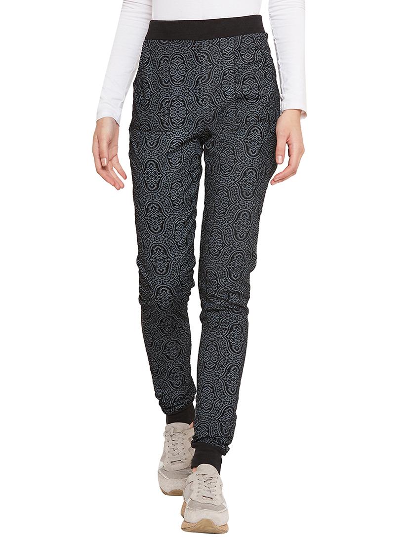 high rise printed joggers - 17462925 - Zoom Image - 1