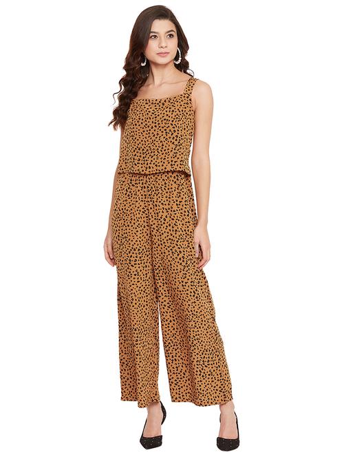 animal print full leg jumpsuit - 17462932 - Standard Image - 1