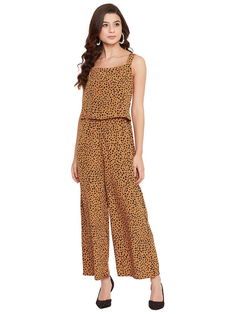 animal print full leg jumpsuit - 17462932 - Zoom Image - 1