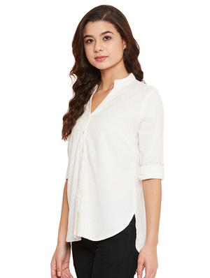 high-low solid shirt - 17462936 - Standard Image - 2