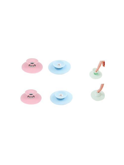  silicone 2 in 1 drain stopper filter, hair catcher (4-inch, multicolour) set -4 - 17462948 -  Standard Image - 0