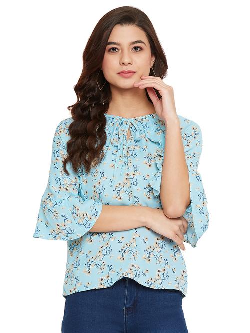tie up neck floral top - 17462957 - Standard Image - 1