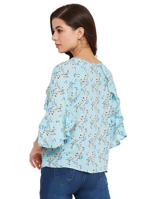 tie up neck floral top - 17462957 - Standard Image - 3