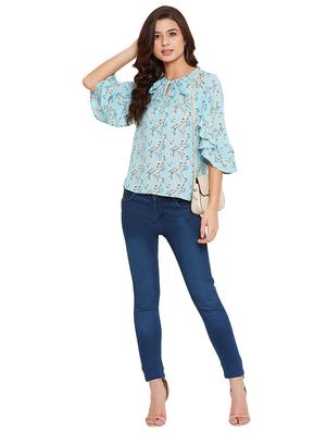 tie up neck floral top - 17462957 - Standard Image - 4