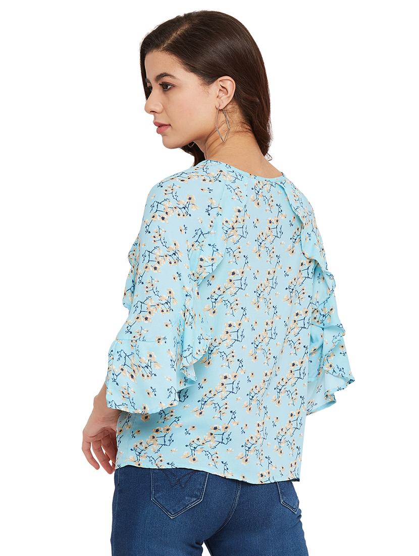 tie up neck floral top - 17462957 - Zoom Image - 3