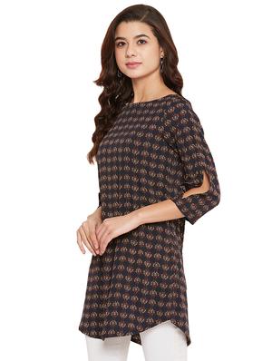 boat neck printed tunic - 17462959 - Standard Image - 2