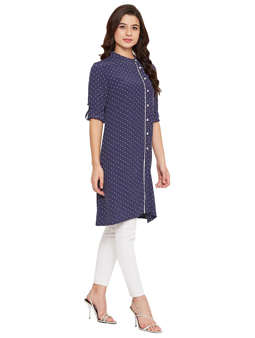 mandarin neck polka dot tunic - 17462961 - Zoom Image - 2