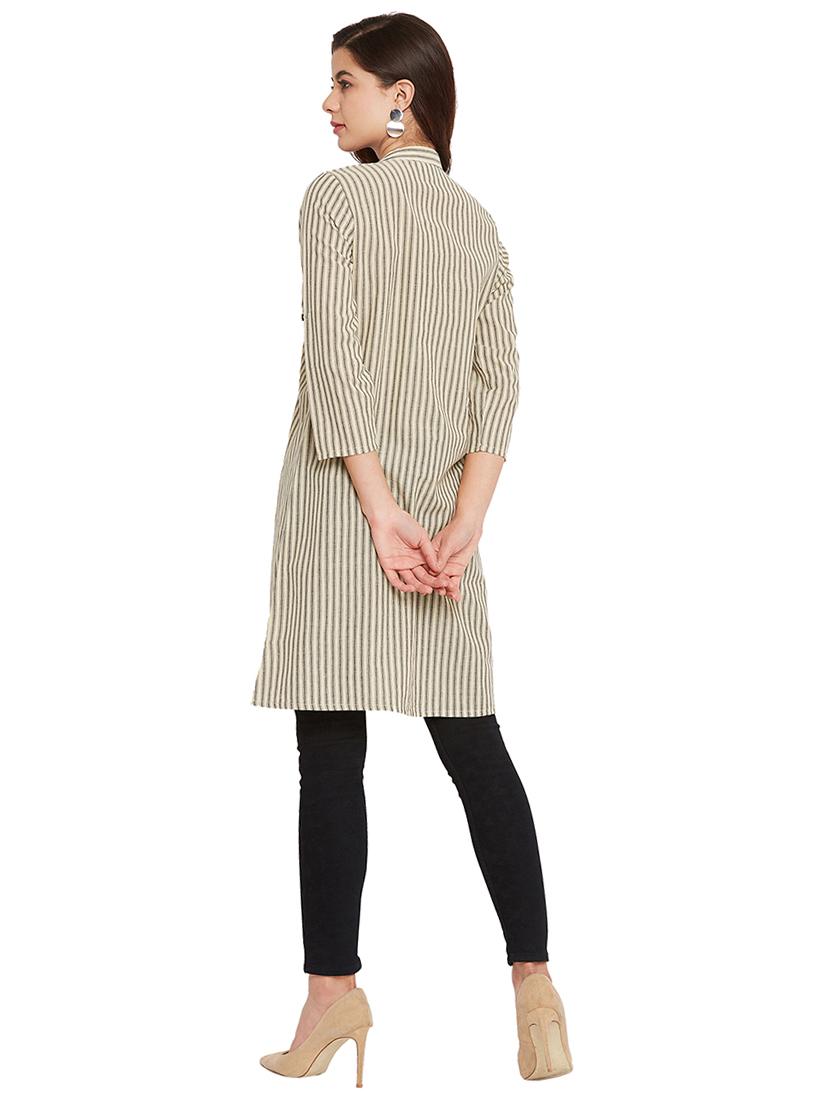 mandarin neck striped tunic - 17462962 - Zoom Image - 3