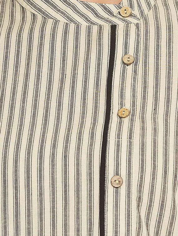 mandarin neck striped tunic - 17462962 - Zoom Image - 4