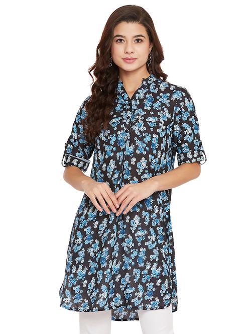 side slit floral tunic - 17462963 - Standard Image - 1