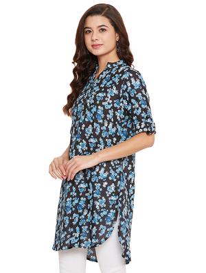 side slit floral tunic - 17462963 - Standard Image - 2