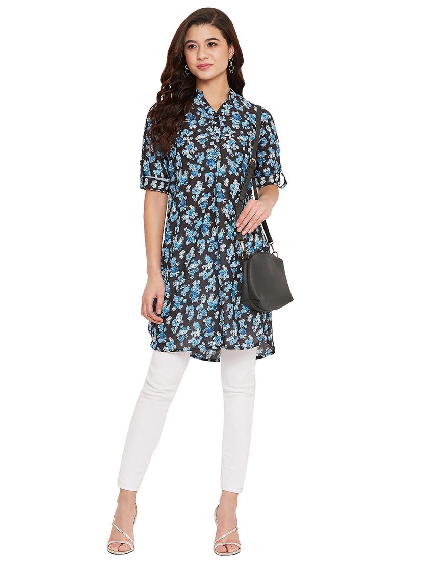 side slit floral tunic - 17462963 - Zoom Image - 4