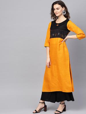 color block straight kurta - 17463054 - Standard Image - 2