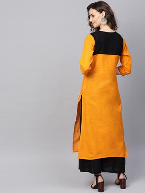 color block straight kurta - 17463054 - Standard Image - 3
