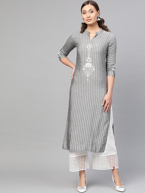 striped straight kurta - 17463069 - Very Small Image - 1
