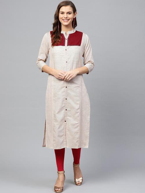 striped straight kurta - 17463073 - Standard Image - 1