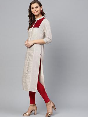 striped straight kurta - 17463073 - Standard Image - 2