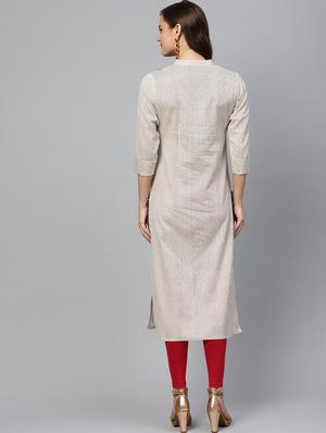 striped straight kurta - 17463073 - Standard Image - 3