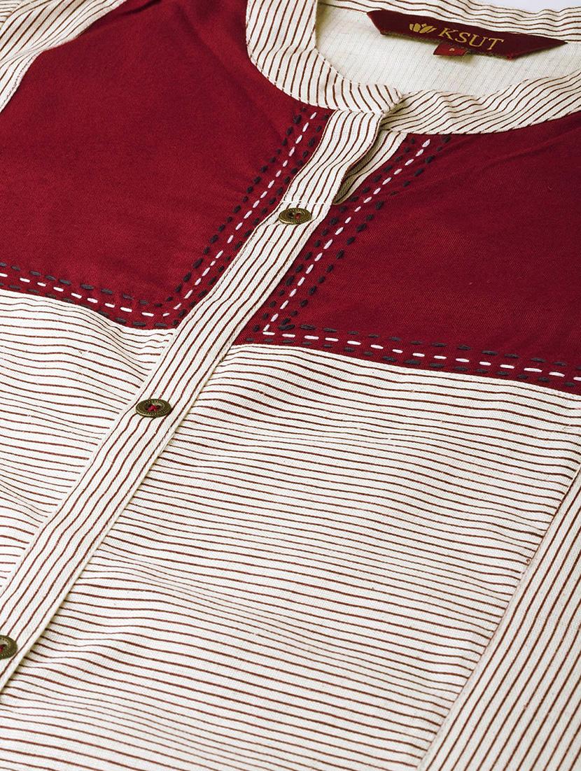striped straight kurta - 17463073 - Zoom Image - 5