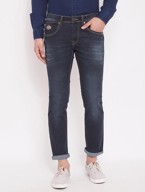 dark blue light washed denim jeans - 17463446 - Standard Image - 1