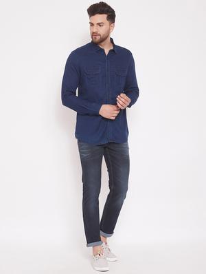 dark blue light washed denim jeans - 17463446 - Standard Image - 4