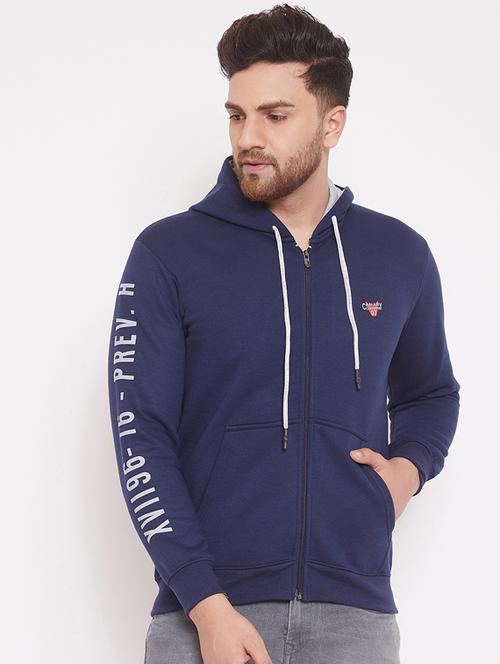 navy blue printed sweatshirt - 17463484 - Standard Image - 1