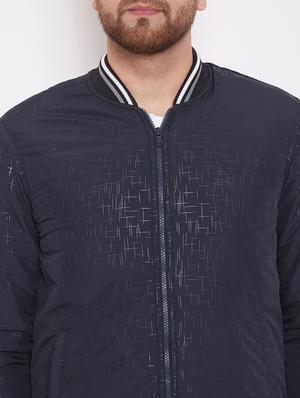 navy blue printed bomber jacket - 17463503 - Standard Image - 5