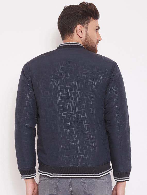 navy blue printed bomber jacket - 17463503 - Zoom Image - 3