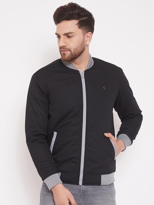 black solid bomber jacket - 17463507 - Standard Image - 1