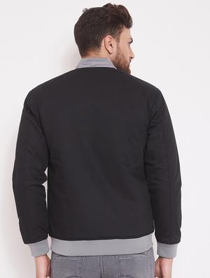 black solid bomber jacket - 17463507 - Standard Image - 3