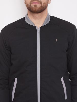 black solid bomber jacket - 17463507 - Standard Image - 5