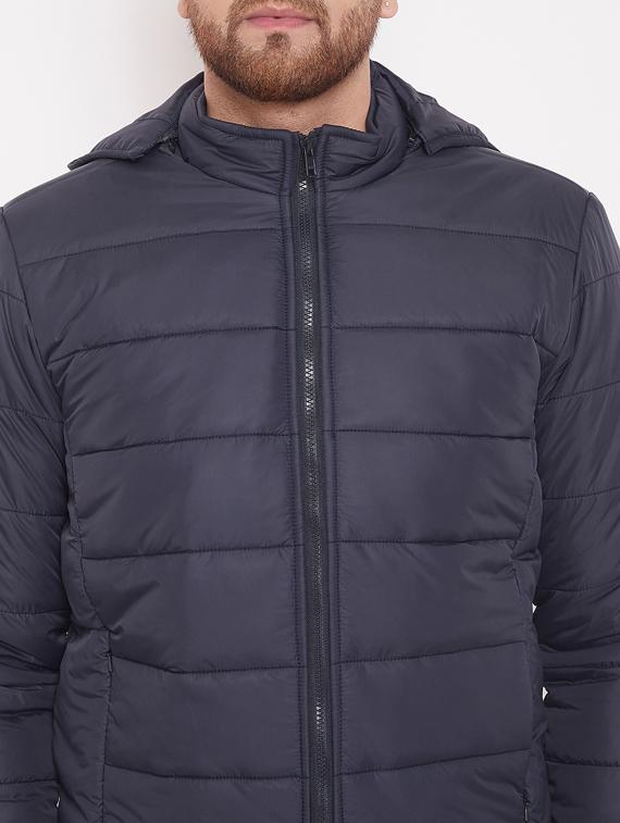 navy blue solid quilted jacket - 17463518 - Zoom Image - 5