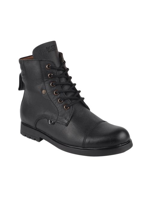 black leather lace up boots - 17463548 - Standard Image - 1