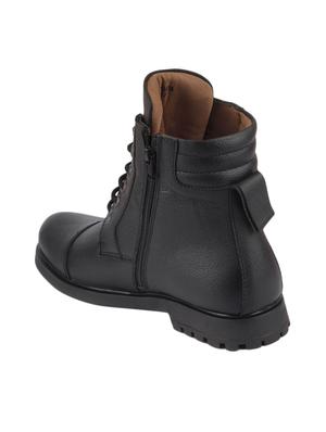 black leather lace up boots - 17463548 - Standard Image - 3