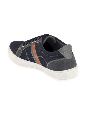 navy synthetic lace up sneakers - 17463567 - Standard Image - 3
