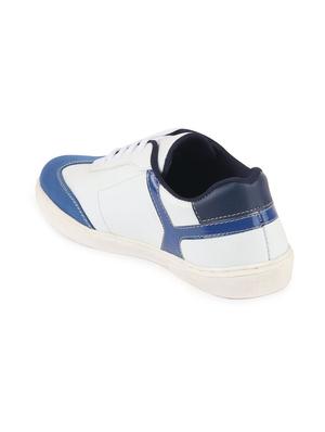 blue synthetic lace up sneakers - 17463570 - Standard Image - 3