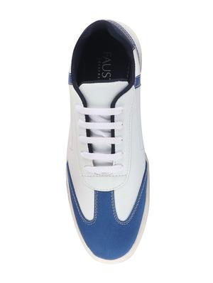blue synthetic lace up sneakers - 17463570 - Standard Image - 4