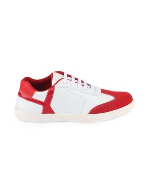 red synthetic lace up sneakers - 17463571 - Standard Image - 2