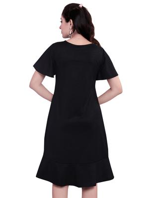 black hosiery fit & flare dress - 17463713 - Standard Image - 3