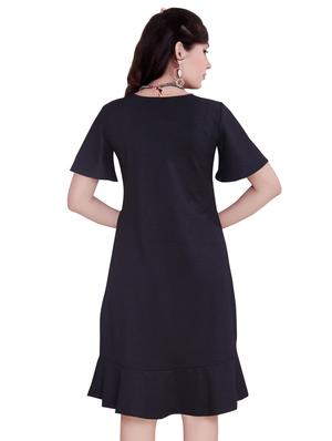 blue hosiery fit & flare dress - 17463714 - Standard Image - 3
