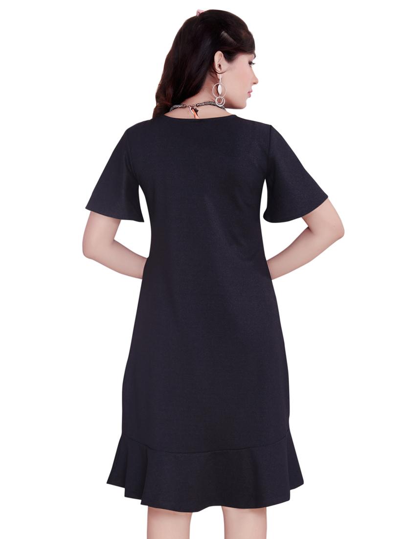 blue hosiery fit & flare dress - 17463714 - Zoom Image - 3