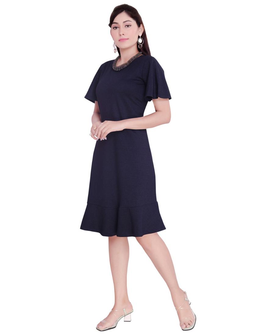 blue hosiery fit & flare dress - 17463714 - Zoom Image - 4