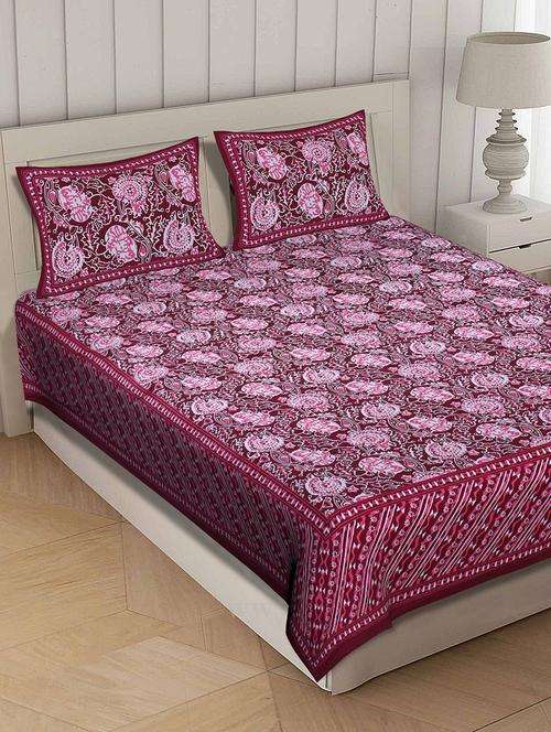cotton premium king size bedsheet with two zip pillow covers - 17464225 - Standard Image - 1