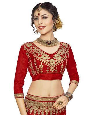 embroidered a-line lehenga - 17464273 - Standard Image - 5