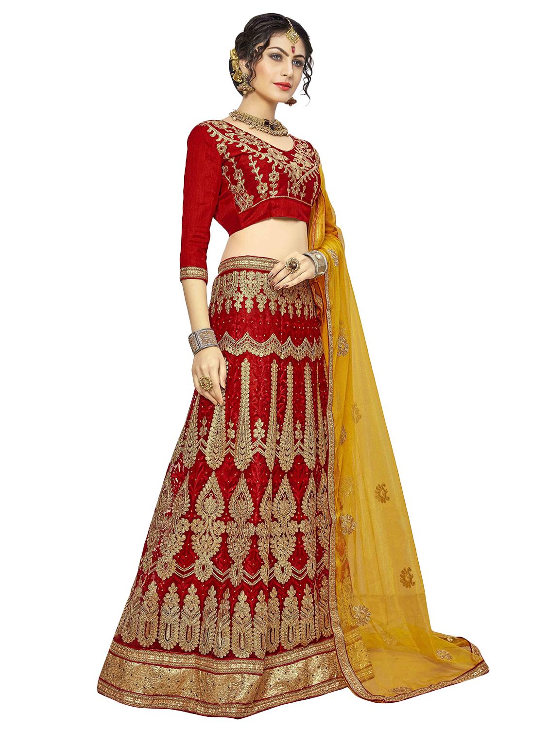 embroidered a-line lehenga - 17464273 - Zoom Image - 2