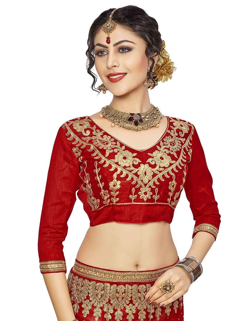 embroidered a-line lehenga - 17464273 - Zoom Image - 5